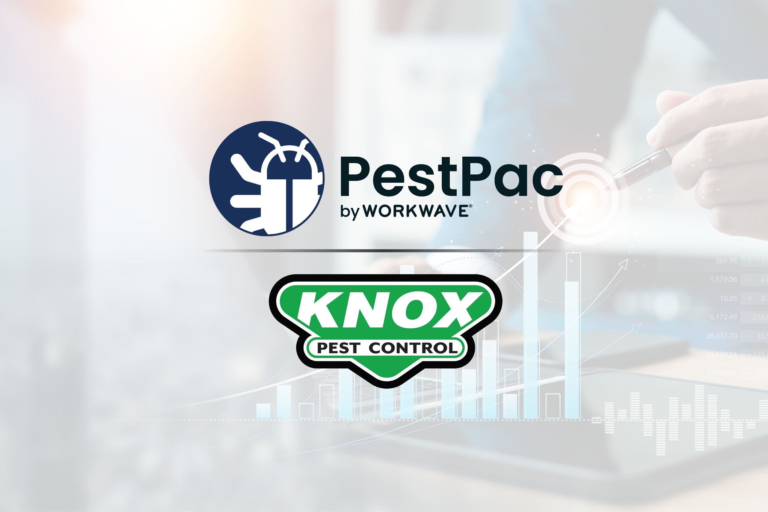PestPac by Workwave and Knox Pest Control logo with business graph