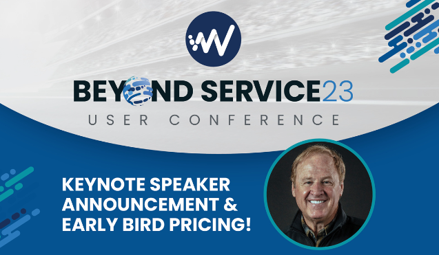 Beyond Service 23 conference banner with keynote speaker announcement
