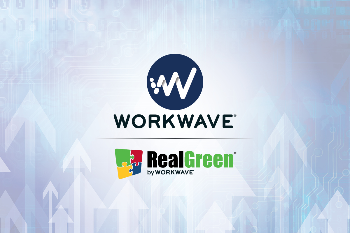 WorkWave and RealGreen logos on a technology-inspired background