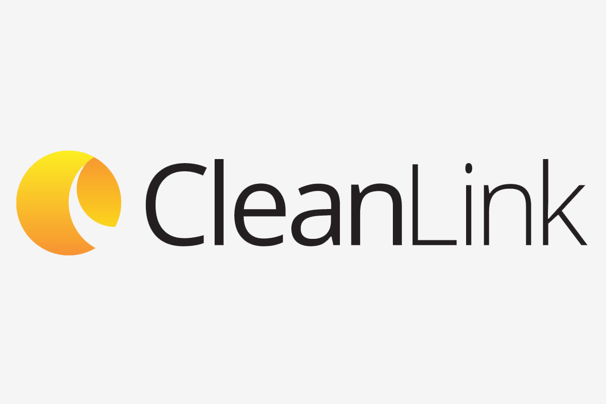 CleanLink logo with yellow and orange circular design