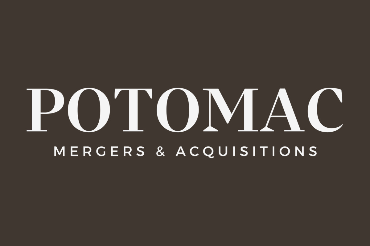 Potomac Mergers & Acquisitions logo on dark brown background
