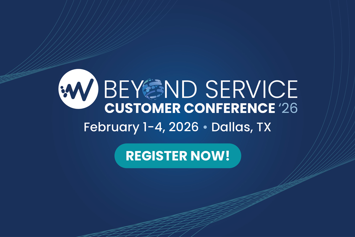 Beyond Service Customer Conference 2026 event poster with registration button