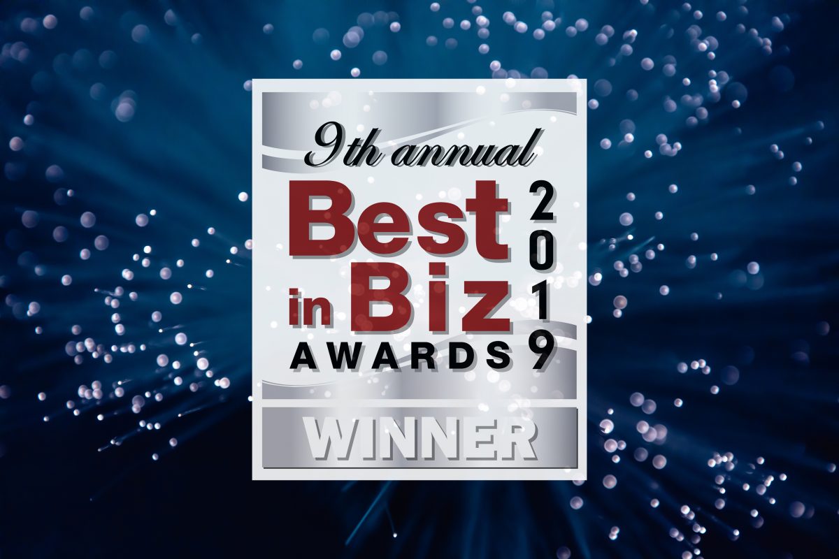 9th Annual Best in Biz Awards 2019 Winner certificate