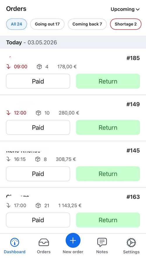 order tracking and individual requests
