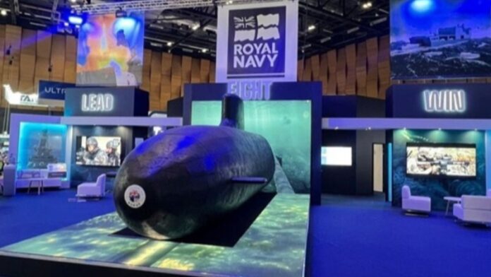 The DSEI UK booth of the UK Royal Navy