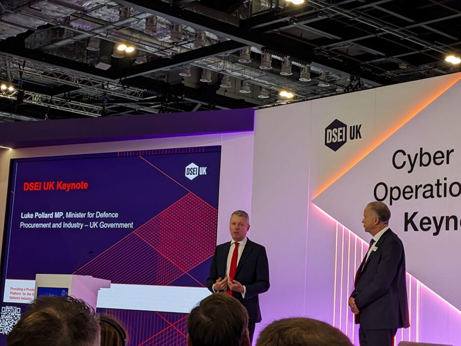 Luke Pollard MP, UK Minister of State for Defence Readiness and Industry, taking questions after his keynote speech at DSEI UK, September 9, 2025