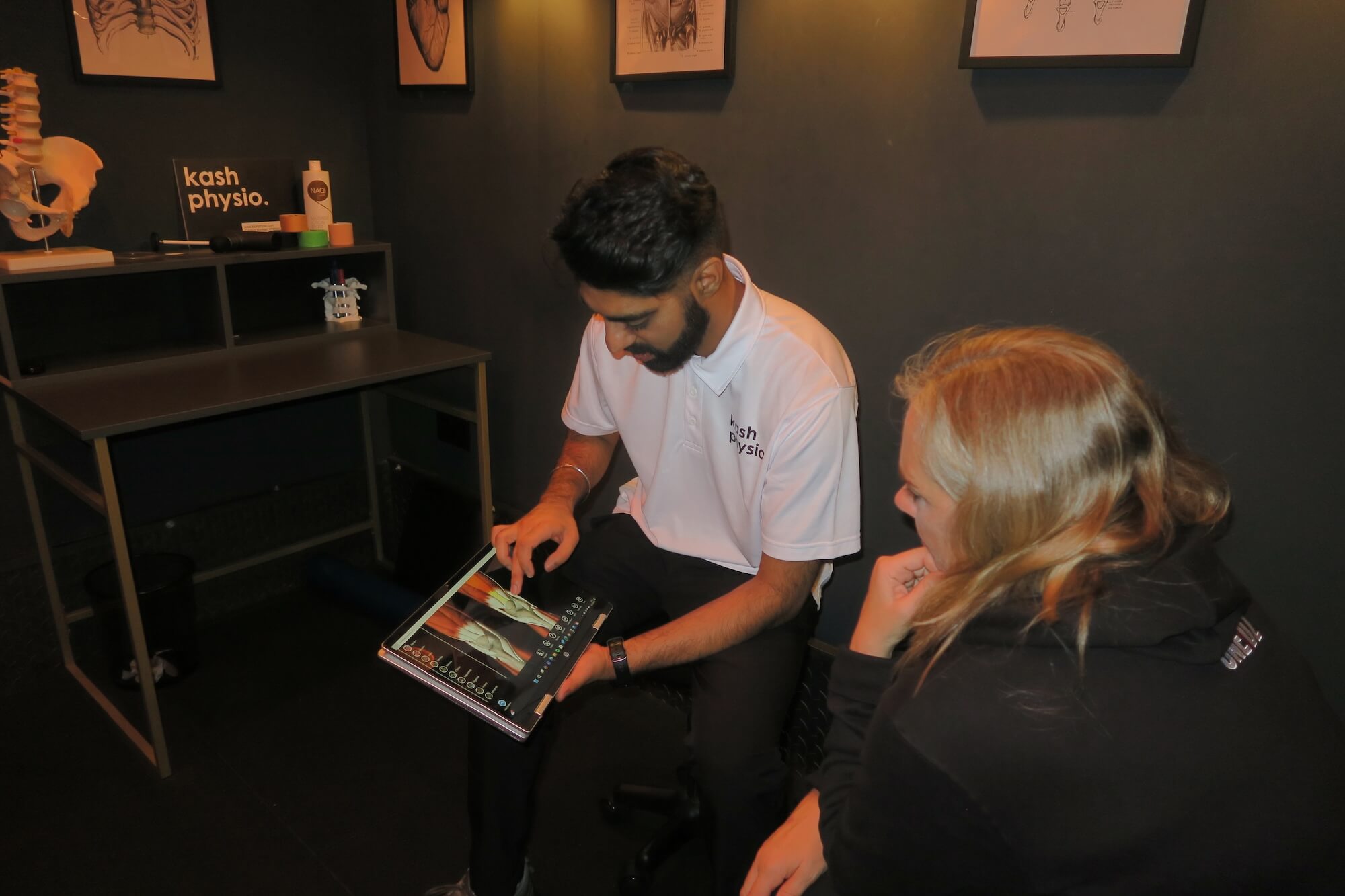 Treatment room entrance with soft lighting for physio and rehab at ONE DZ Derby