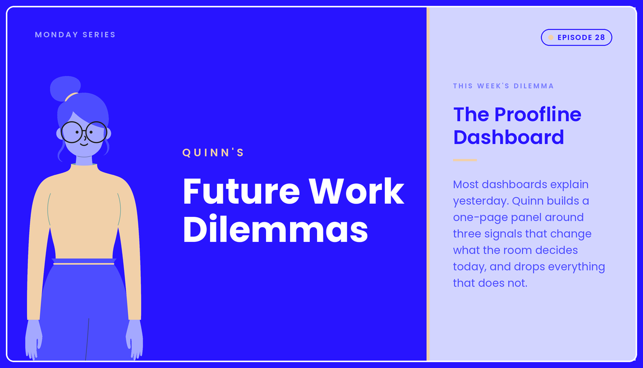 Quinn's Future Work Dilemmas, Episode 28: The Proofline Dashboard