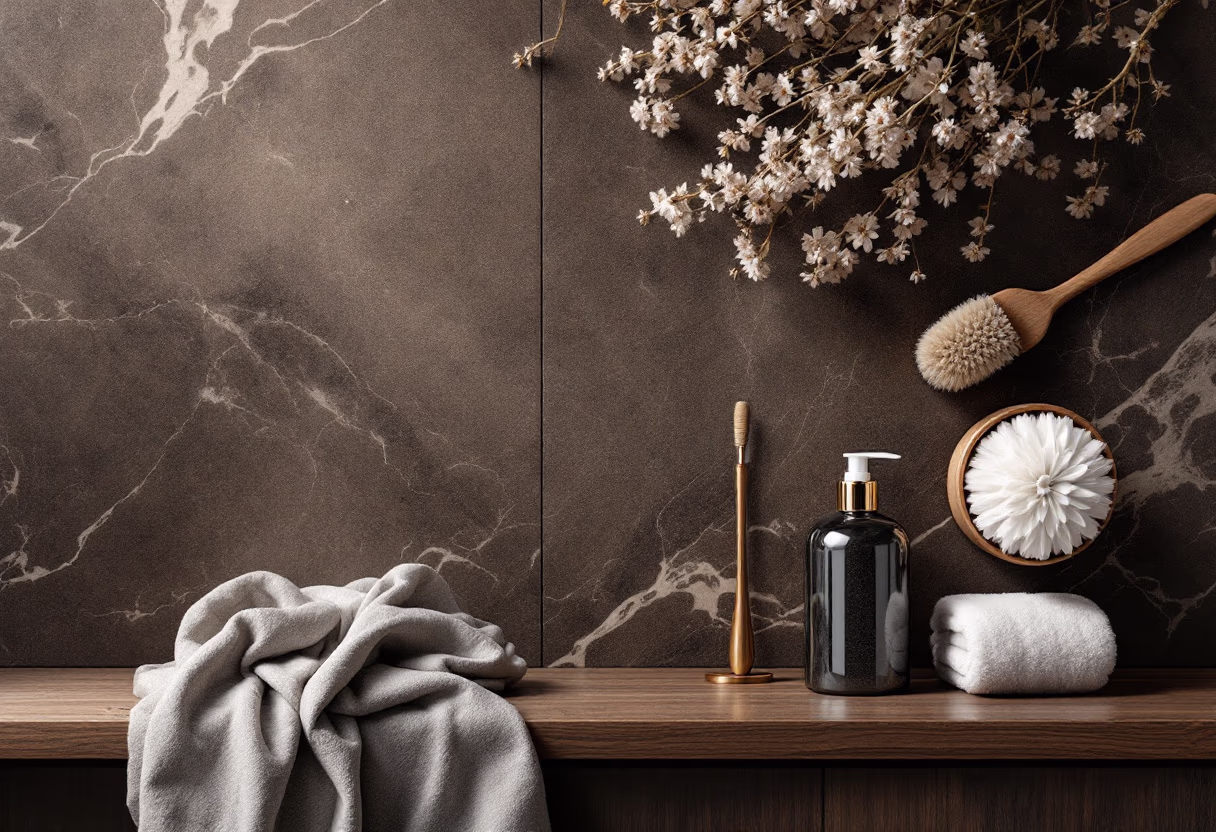 [background image] image of cleaning supplies on a countertop (for a cleaning service)