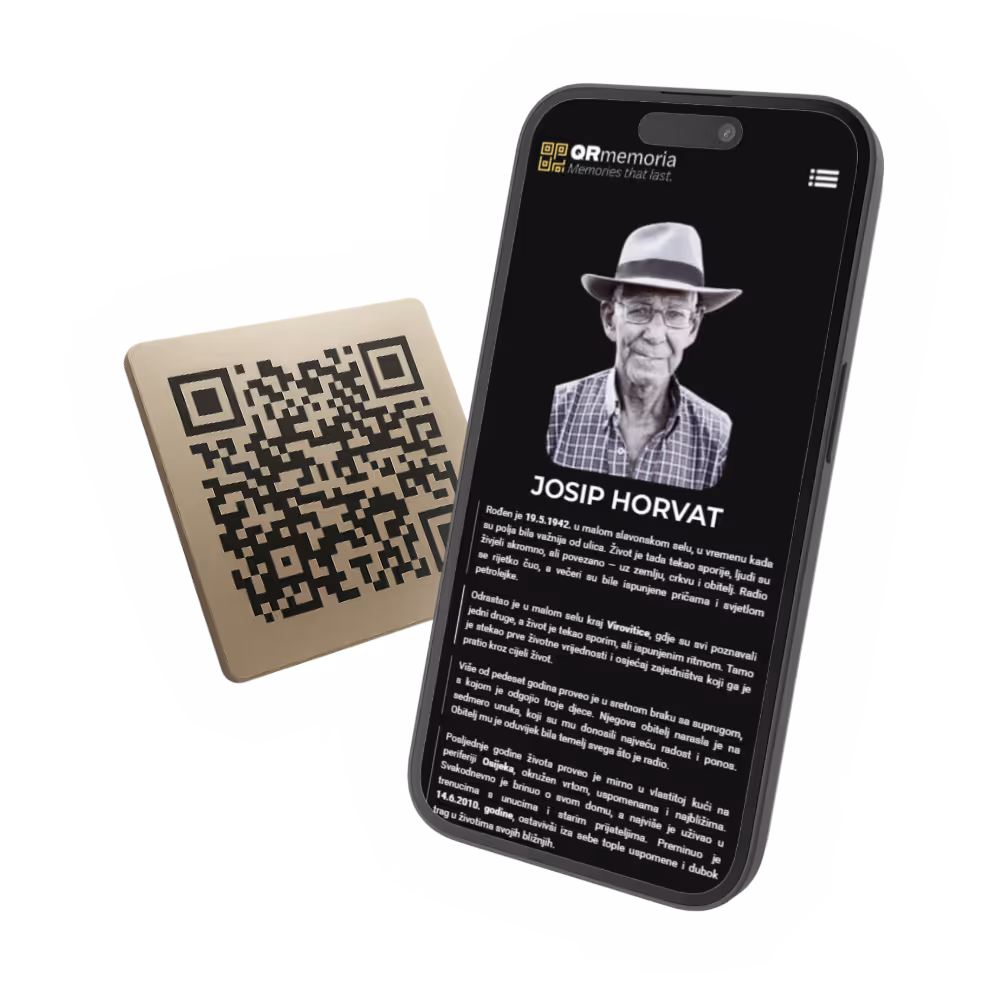 Graphic of QRmemoria products floating