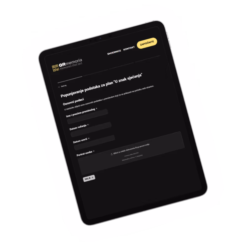 Graphic of data collection page on a tablet