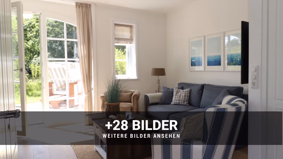 Ferienhaus Amrum Nebel -  Eastside - Wohnbereich mit Ausgang zur Terrasse