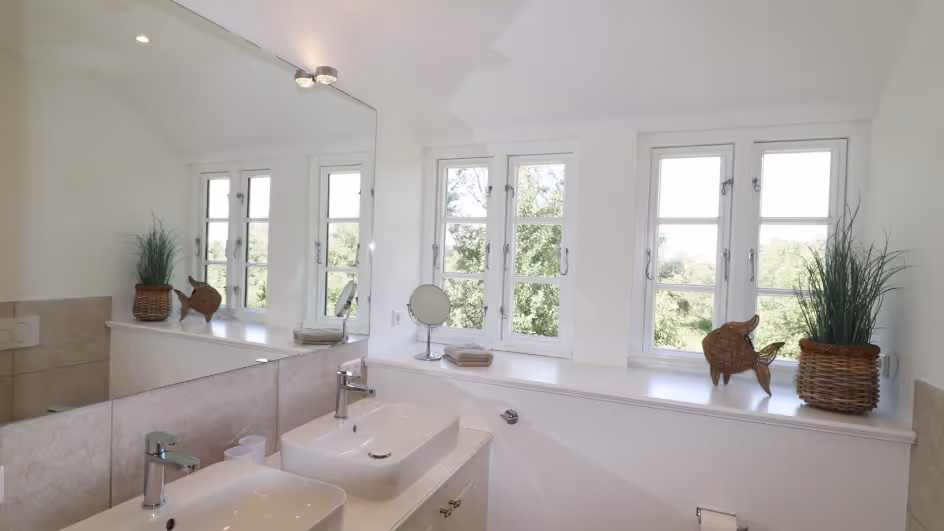 Ferienhaus Amrum Nebel - Westside - Badezimmer im Obergeschoss