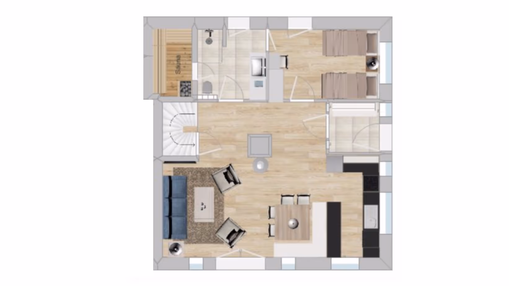 Ferienhaus Amrum Nebel - Eastside - Grundriss Erdgeschoss