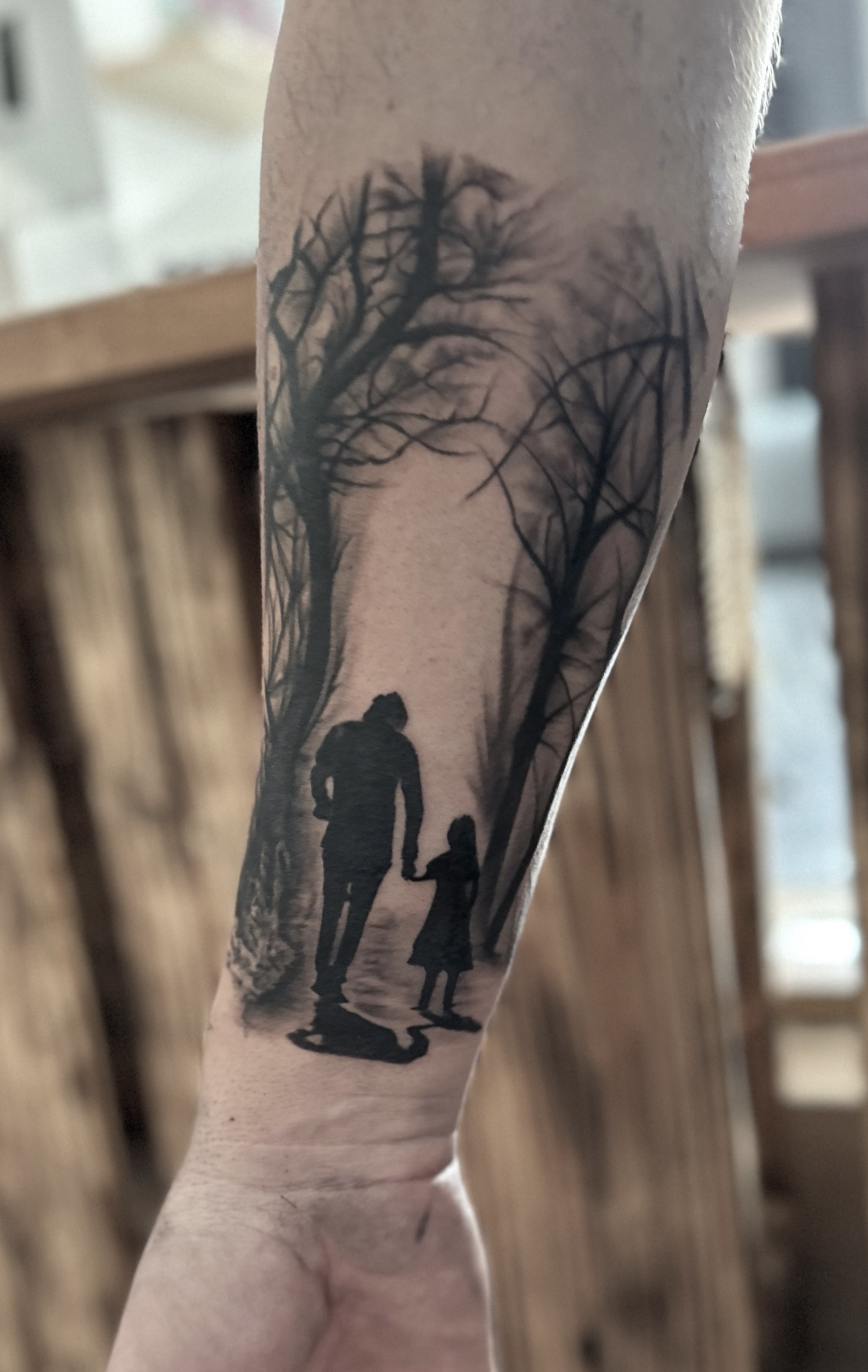 Inkpassion, Nahaufnahme eines abgeheilten Tattoos auf dem Unterarm, rechts innen