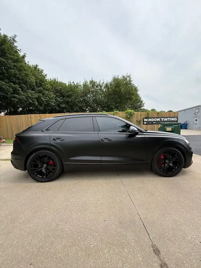 This custom vehicle project showcases a sleek design enhanced with a professional color change wrap, expertly crafted at Layrite Customs in Liberty, MO.
