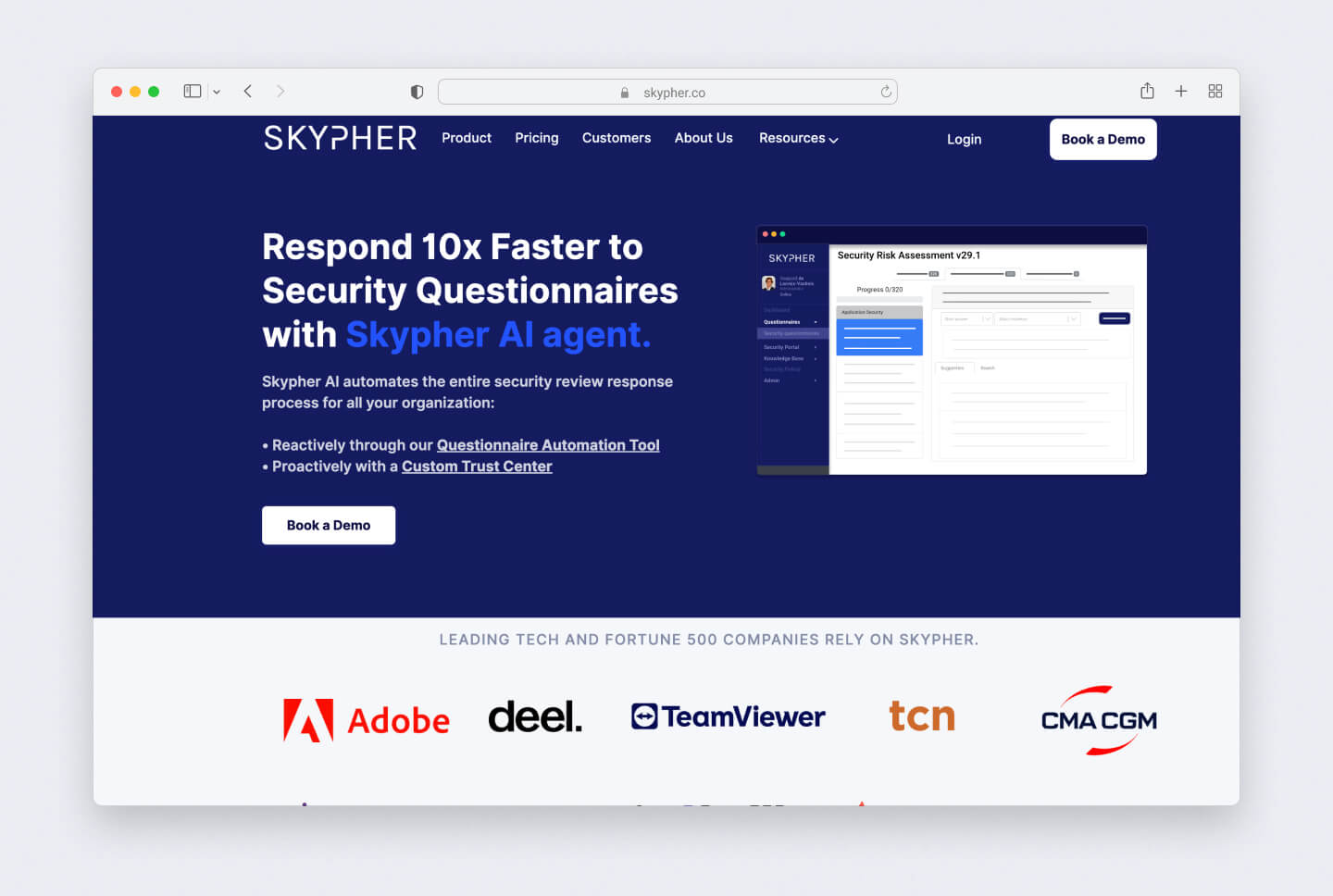 Skypher security questionnaires