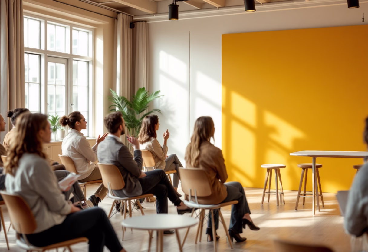 image of attendees at an educational seminar in an insurance agency & company