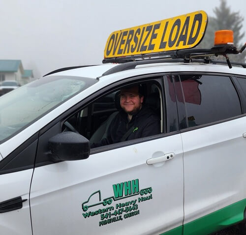 Oversize load pilot car driver
