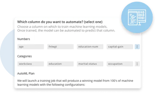 Product capability data science auto ml column calculate