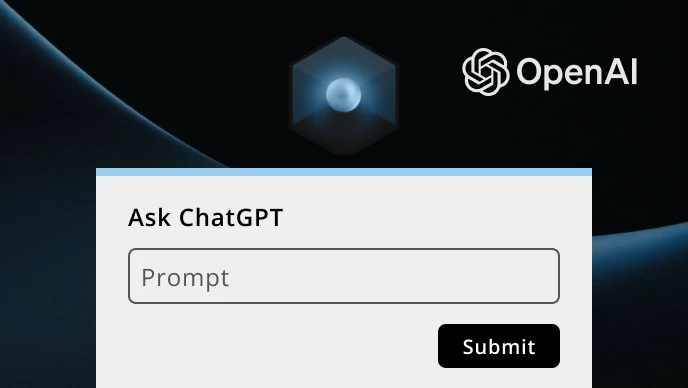 Product content app featuring the 'Ask ChatGPT' function with OpenAI