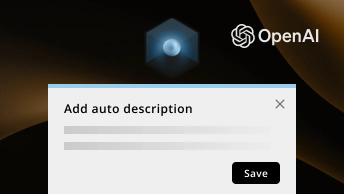Product content app featuring auto-description functionality with OpenAI