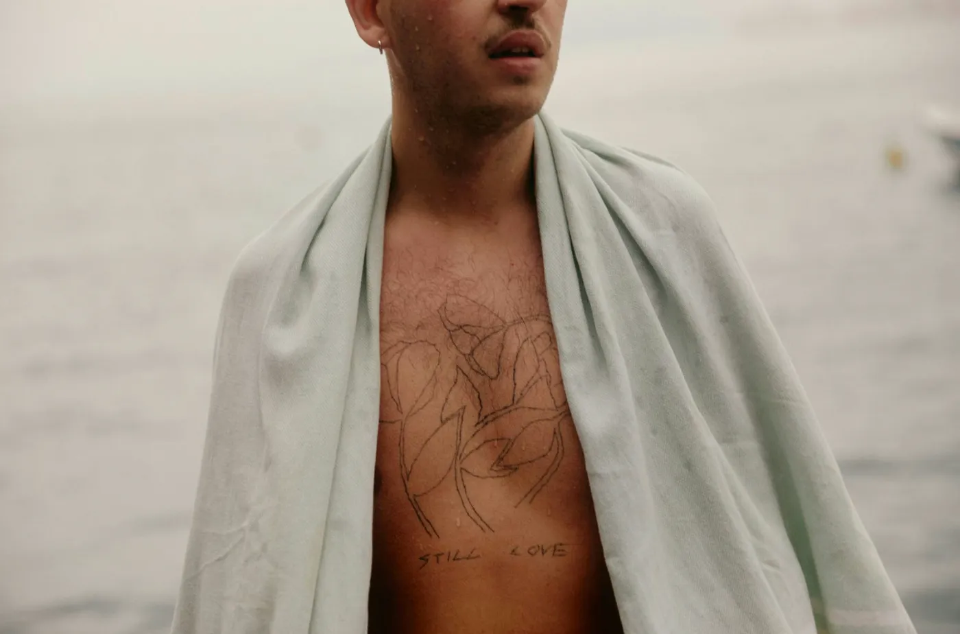 post swim towel wrap portrait