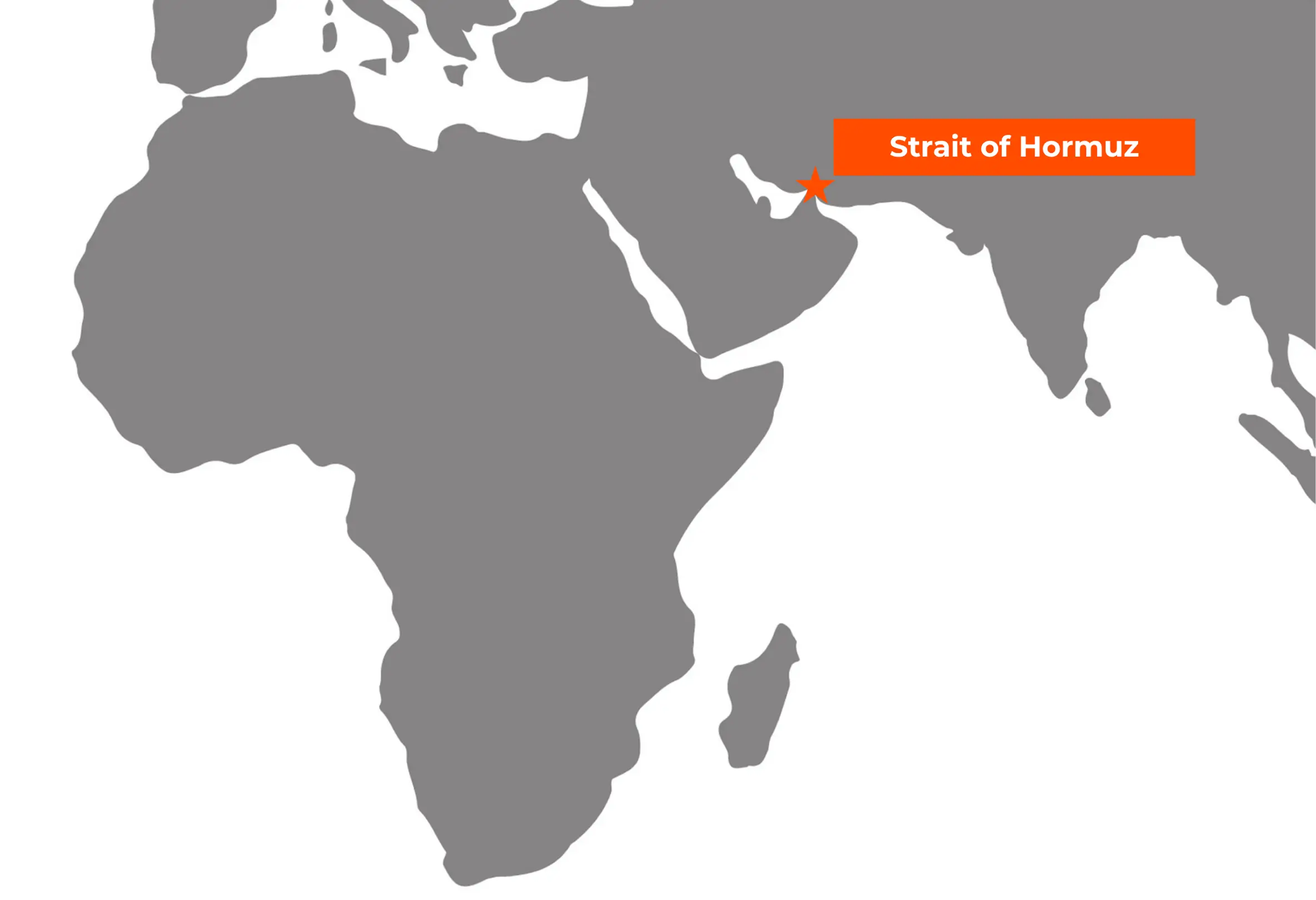 A map with the Straight of Hormuz starred.
