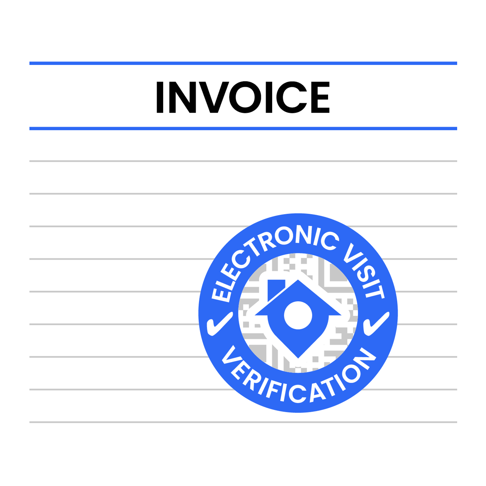 Infographic invoice with a DidYouGo 'Electronic Visit Verification' stamp on it
