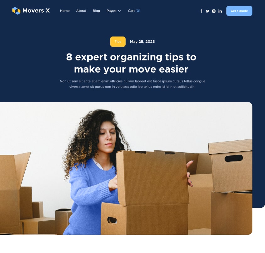 Blog Post - Movers X Webflow Template