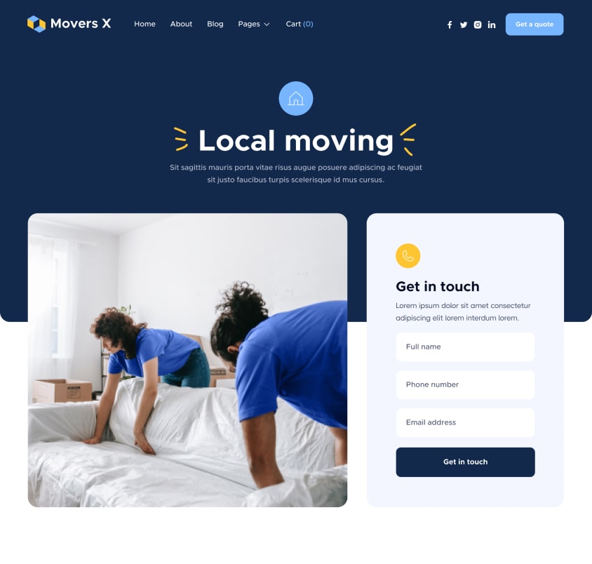 Service Single - Movers X Webflow Template