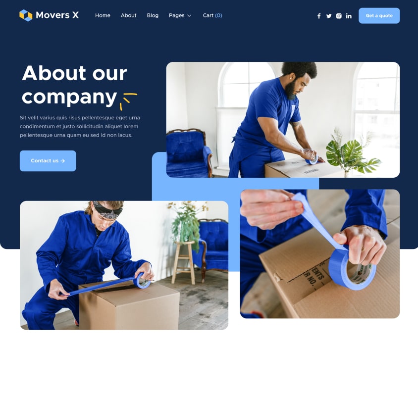 About - Movers X Webflow Template