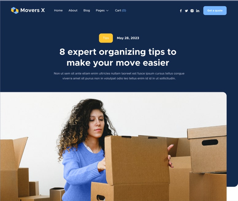 Blog Post - Movers X Webflow Template