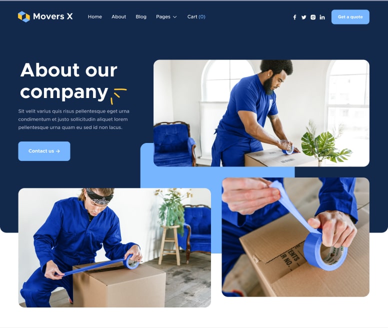 About - Movers X Webflow Template
