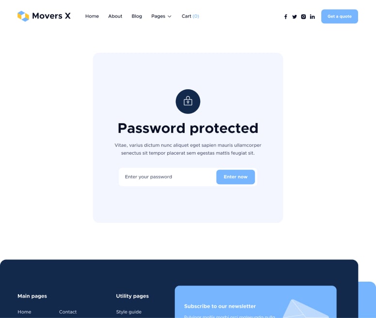 Password Protected - Movers X Webflow Template