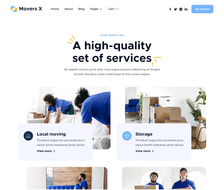Services - Movers X Webflow Template