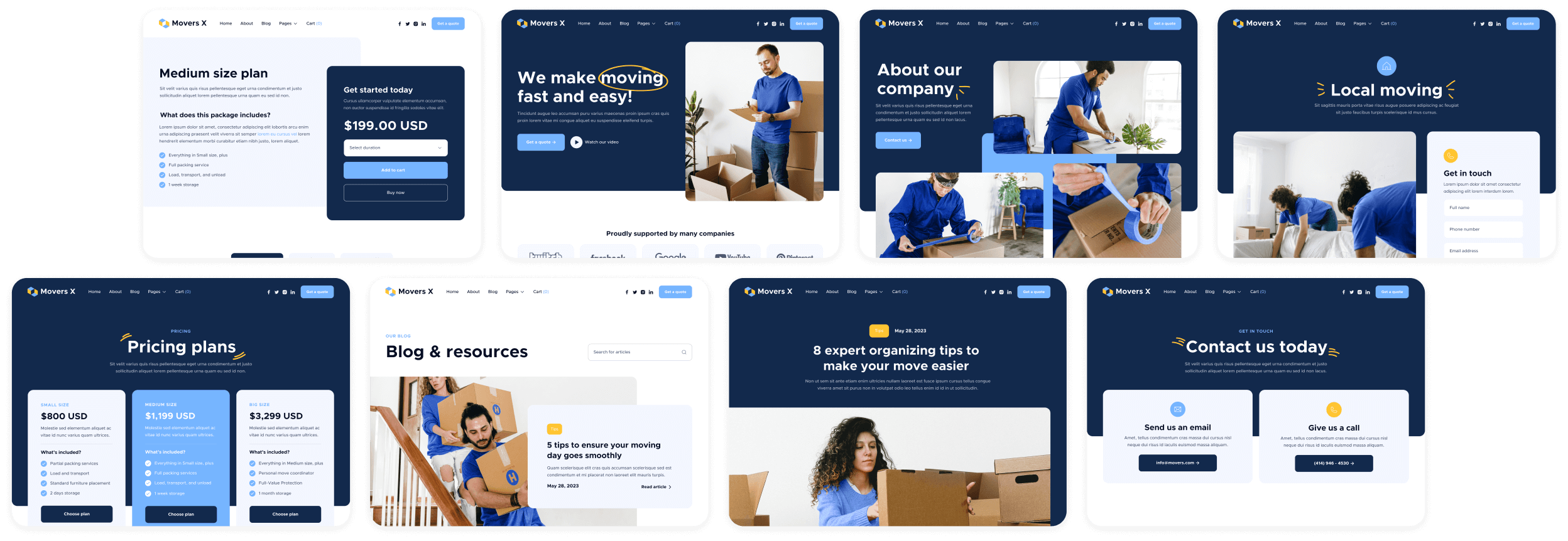 Webflow Movers X Template - Movers X Webflow Template