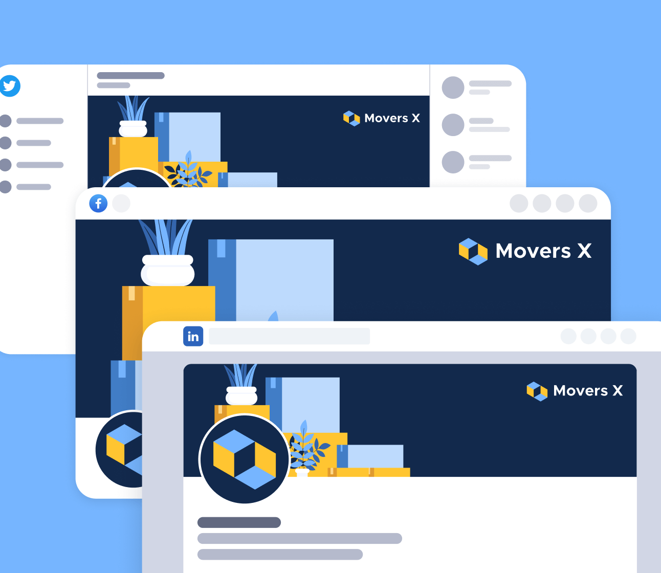 Social Media Assets - Movers X Webflow Template