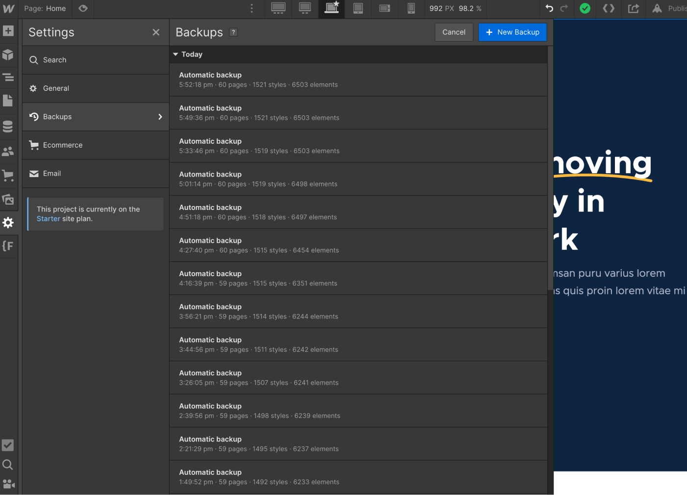 Backups - Movers X Webflow Template