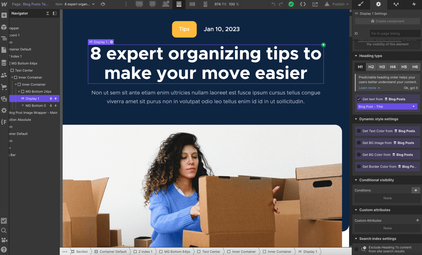 CMS Page - Movers X Webflow Template