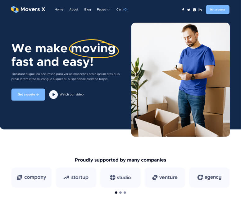 Home Page - Movers X Webflow Template