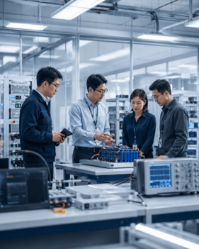 image of workers at machining station