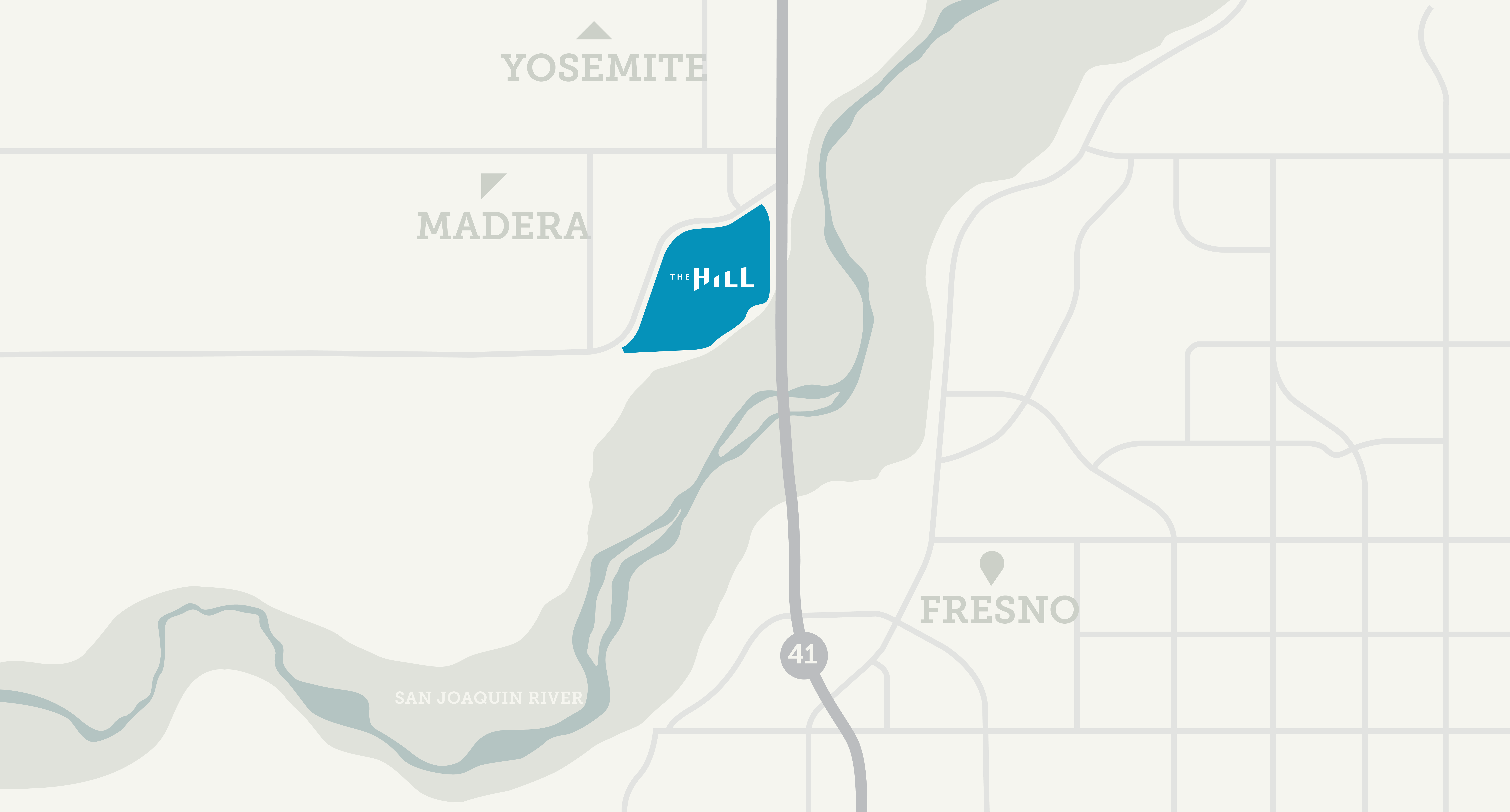 Map graphic showing location of The Hill