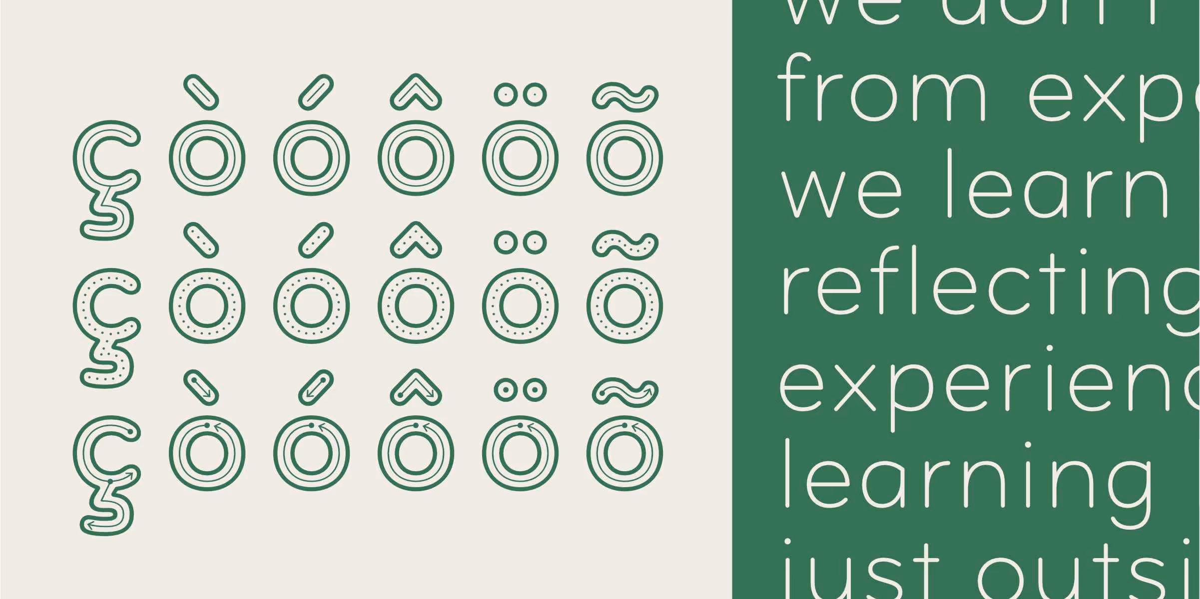 Examples of the diacritic marks that add language support. 