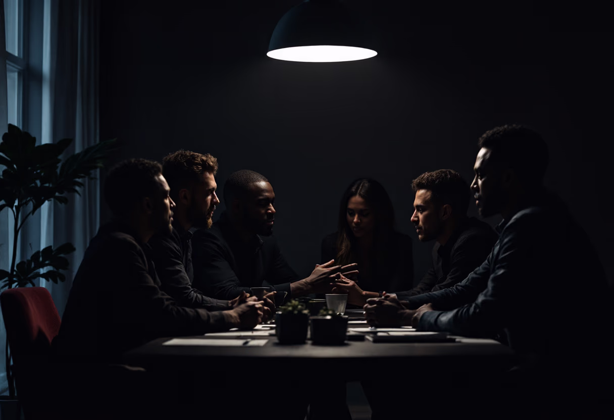 image of team discussion (for a hr tech)
