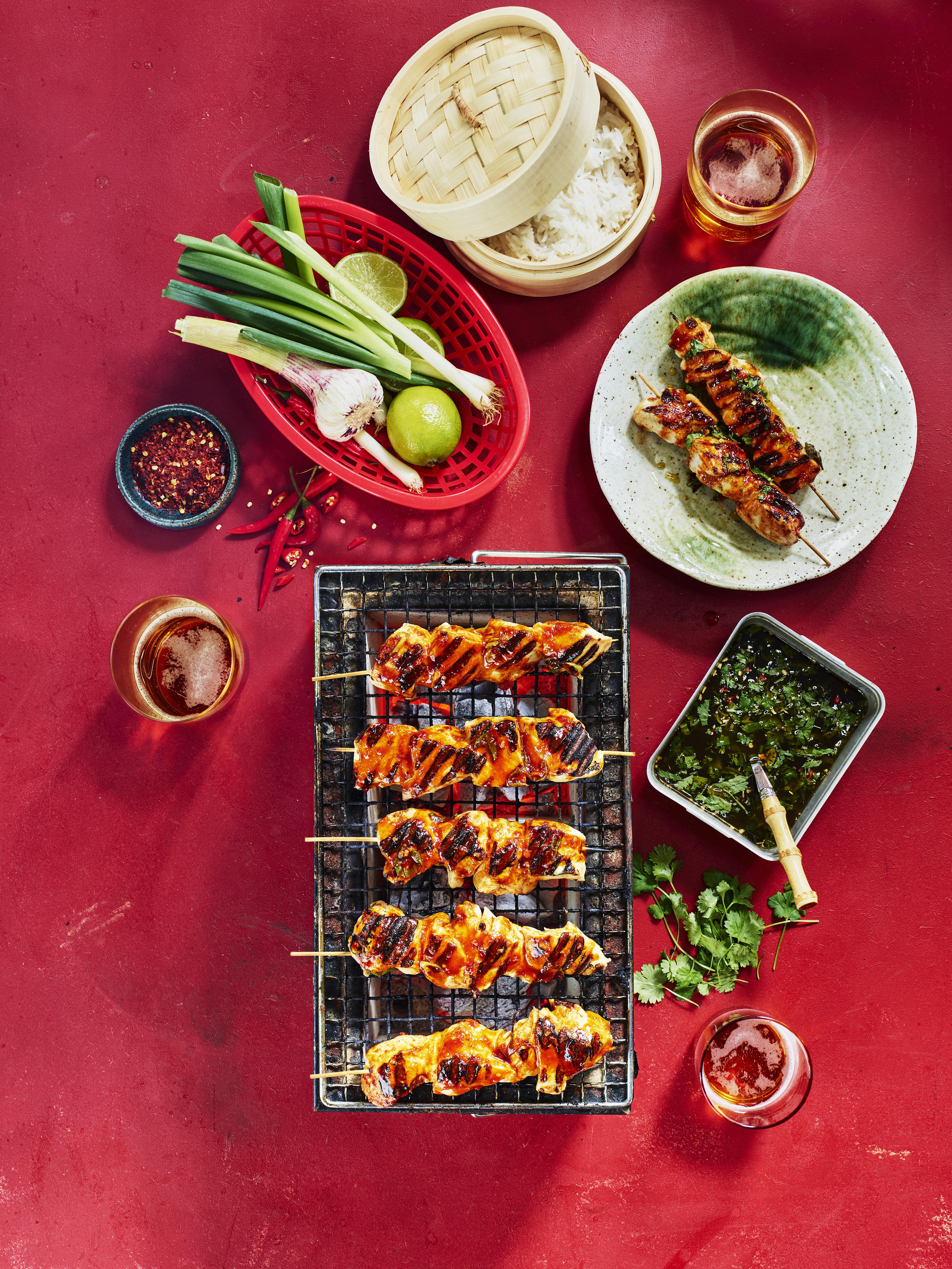Grillade kycklingspett med Gochujang