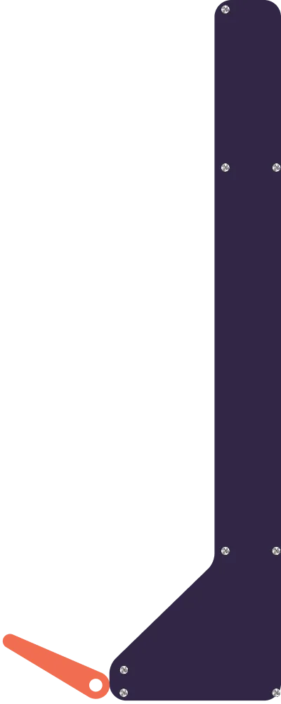 Right corner UI piece with bolt details and orange accent (tablet layout)