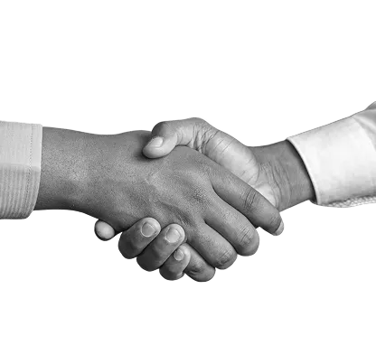 Close-up of professional handshake in black and white