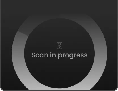 Circular scan progress indicator with futuristic design