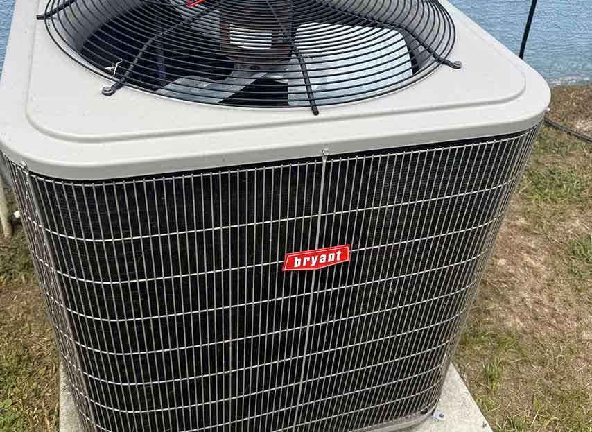 Bryant outdoor air conditioning unit installed by Sunshine Services HVAC technicians in Florida